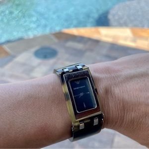 LADIES EMPORIO ARMANI TORTOISE LINKED BRACELET CUFF WATCH WITH EXTRA LINKS